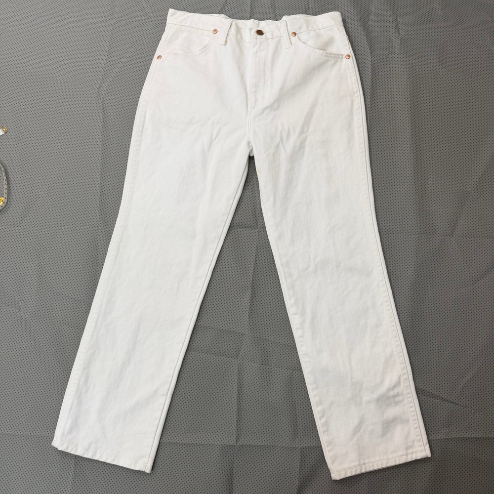 Wrangler Cowboy Cut Jeans M 32x29 White Denim 936WHI Western Workwear Slim Fit